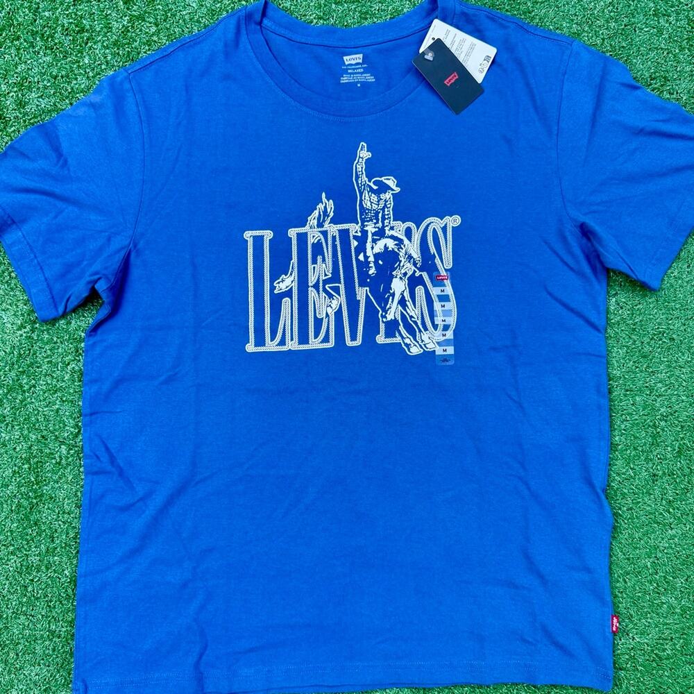 Levi’s Cowboy Rodeo Blue T Shirt New With Tags